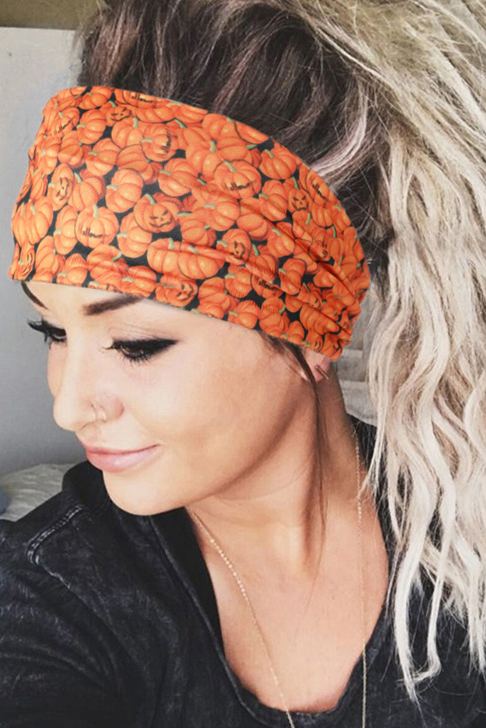 Orange Crossed Knot Halloween Pumpkin Headband