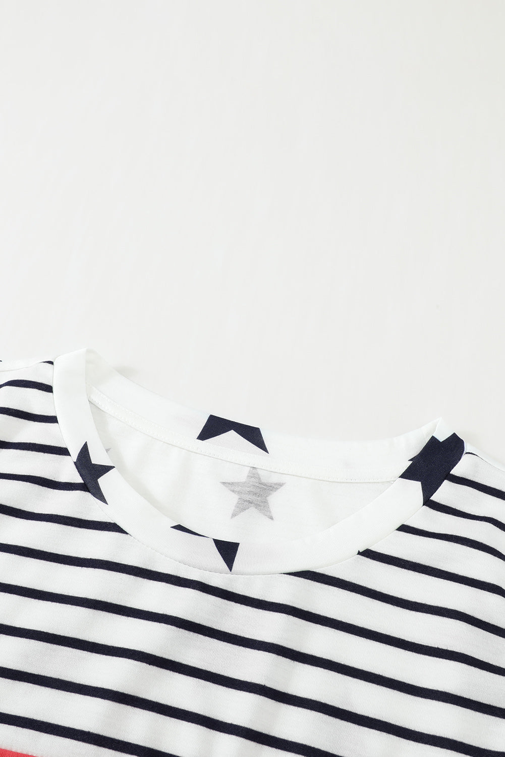 White & Red Stripes Stars Print Sleeveless Plus Size Top