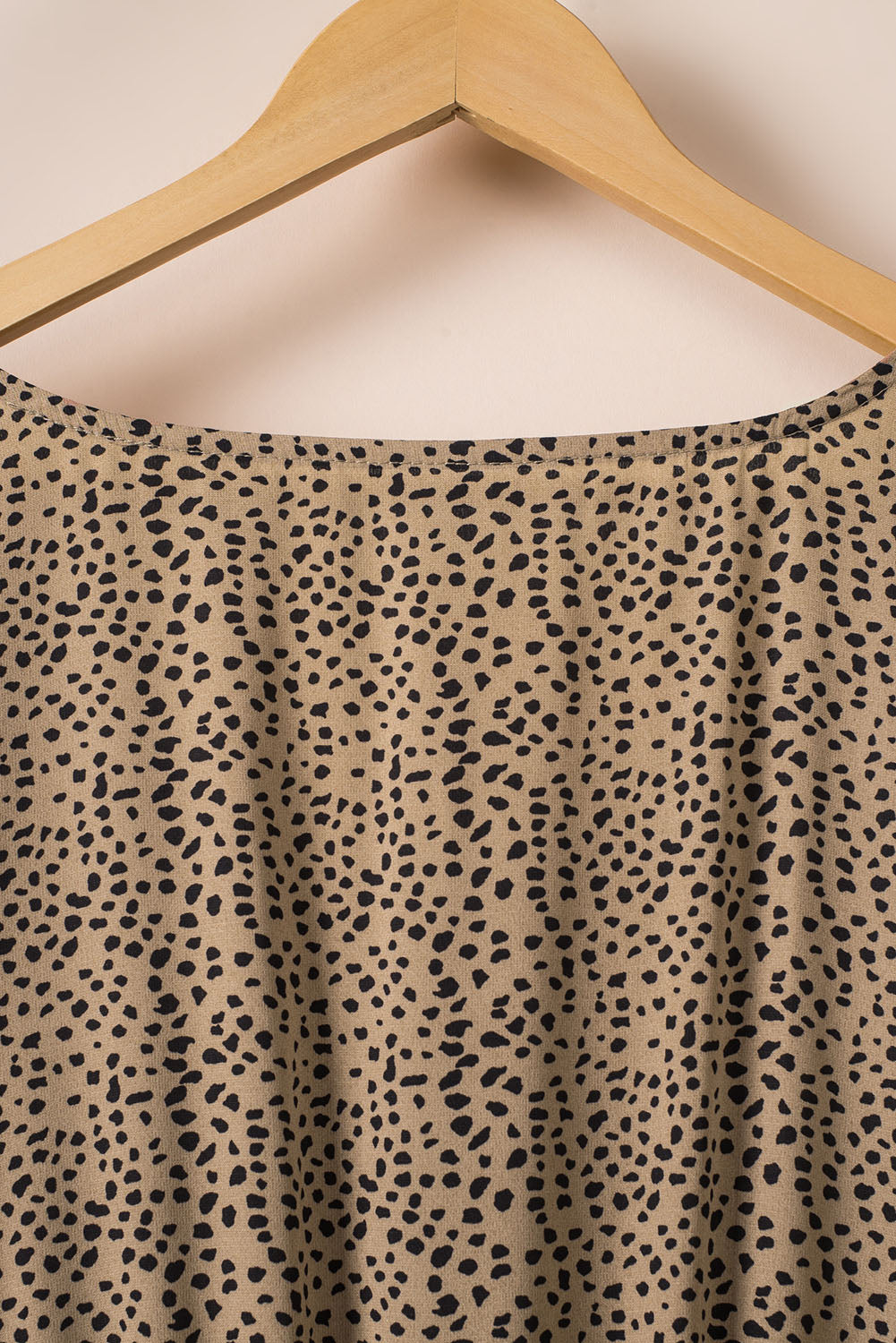 Leopard Spotted Ruffle Cuffs Elastic Waist Plus Size Dress