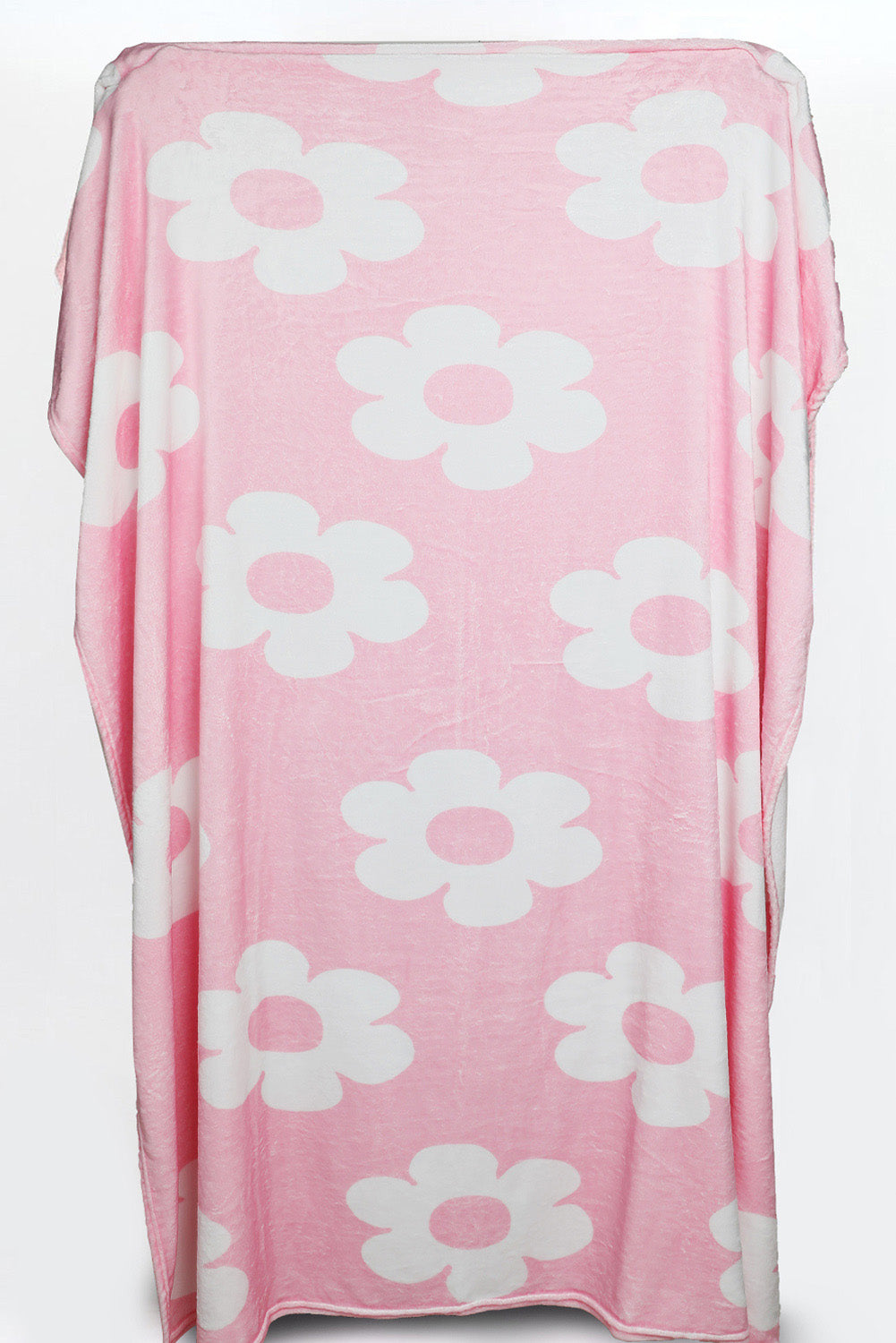 Pink 76x63cm Floral Pattern Square Blanket