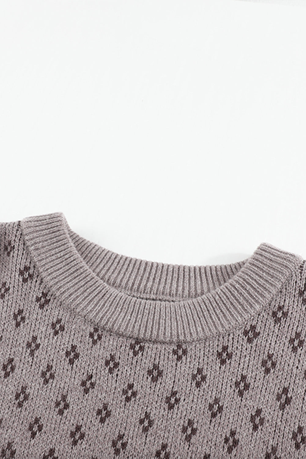Crew Neck Printed Pullover Sweater