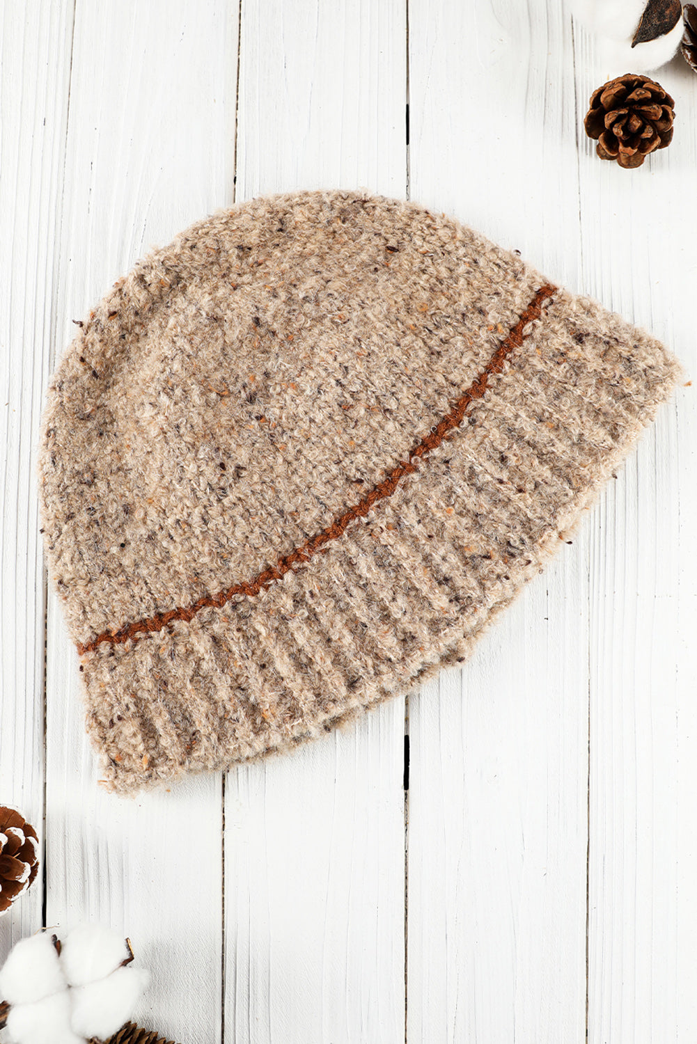 Oatmeal Vintage Knitted Woolen Fisherman Hat