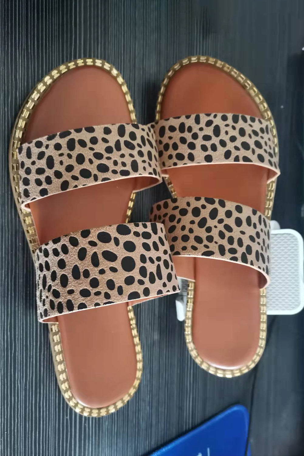 Leopard Strap Casual Flat Slides Shoes