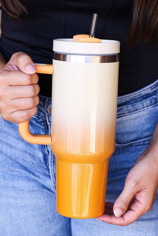 Orange 40oz Ice Bully Cup Gradient Stainless Steel Thermos Tumbler Mug