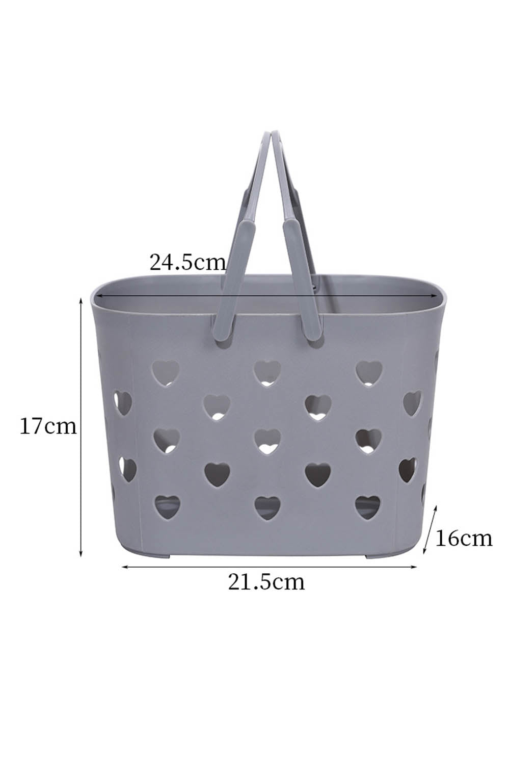 Gray Heart-shape Hollowed Plastic Storage Basket