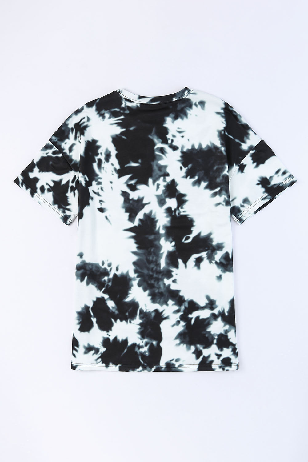 Black Tie-dye Colorblock Oversized Boyfriend T-shirt