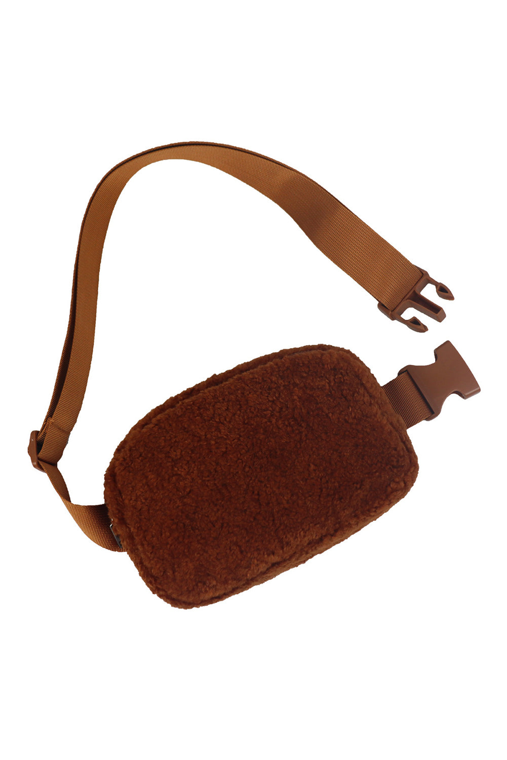 Coffee Sherpa Adjustable Strap Crossbody Bag
