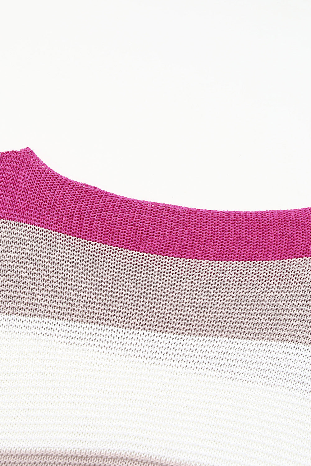 Rose Contrast Stripe Half Sleeve Knit Top
