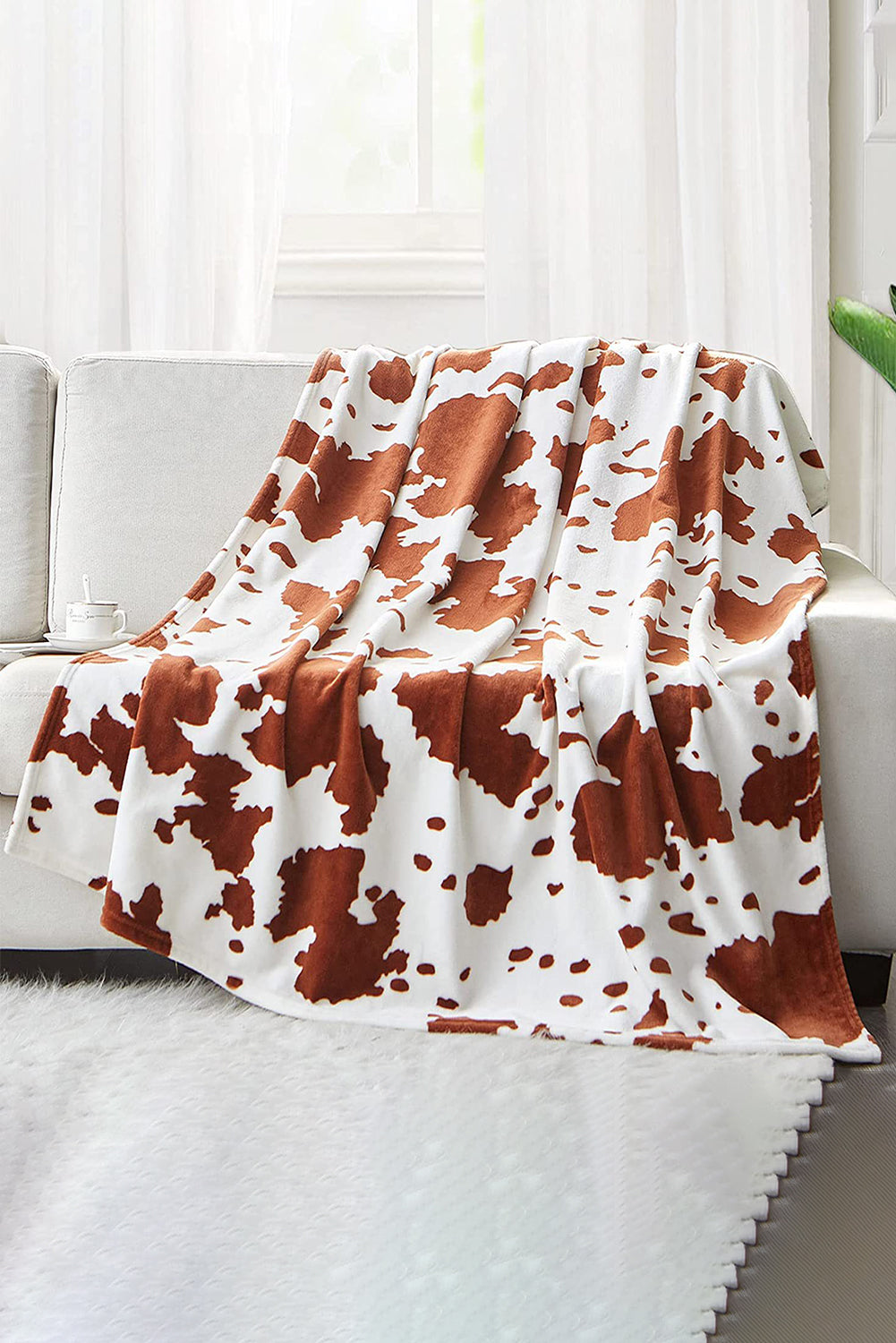 Chestnut 150*200cm Animal Print Flannel Large Blanket