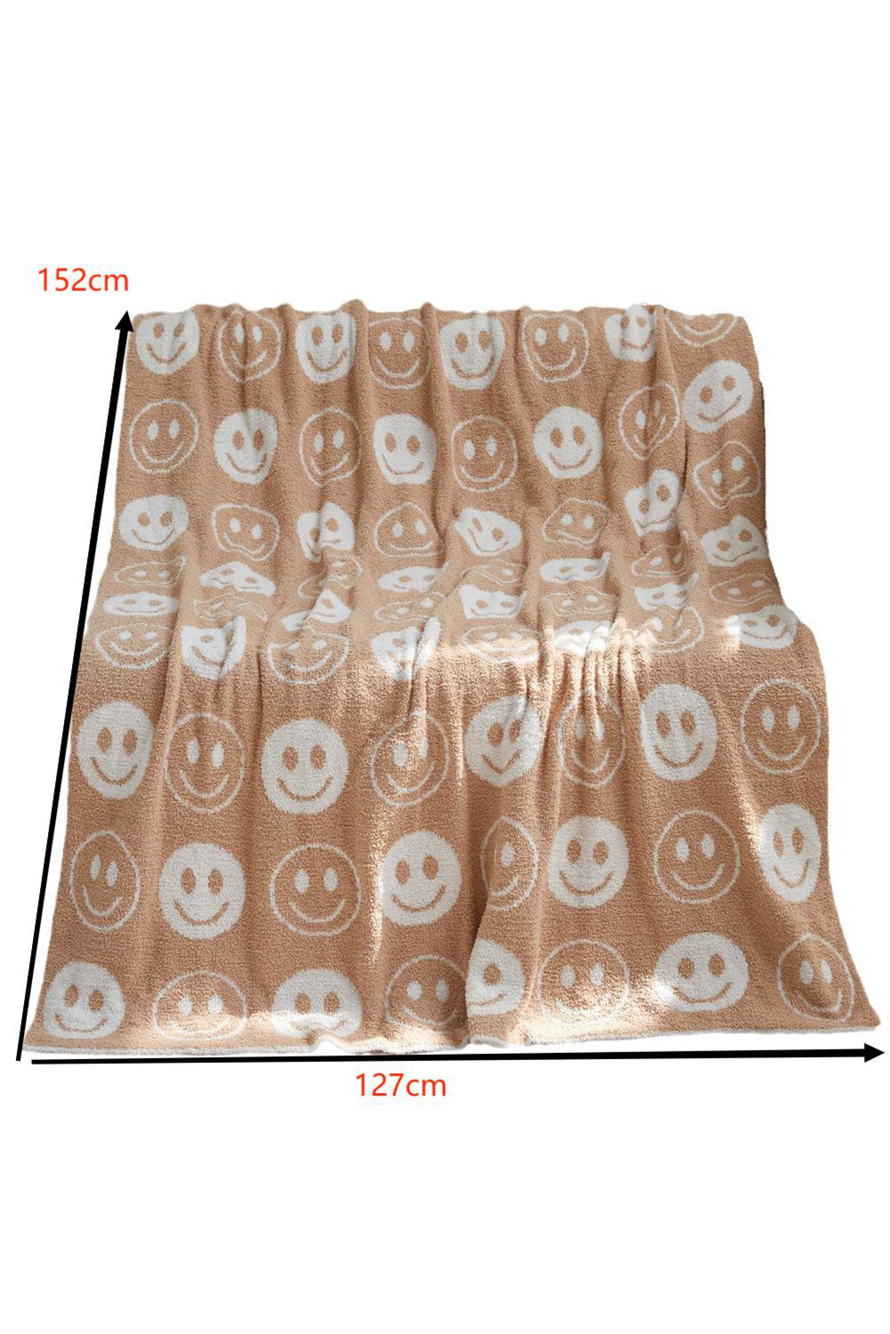 Beige 127x152cm Smile Flannel Fall Winter Blanket