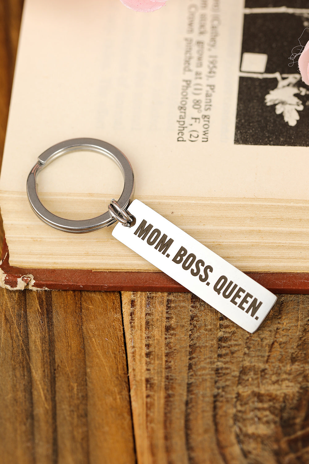 Silver Mom Boss Queen Stainless Steel Keychain