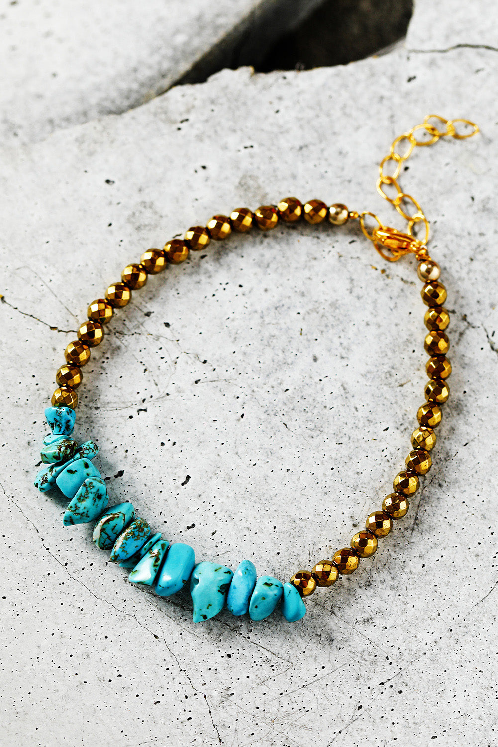Gold Vintage Turquoise Adjustable Bracelet