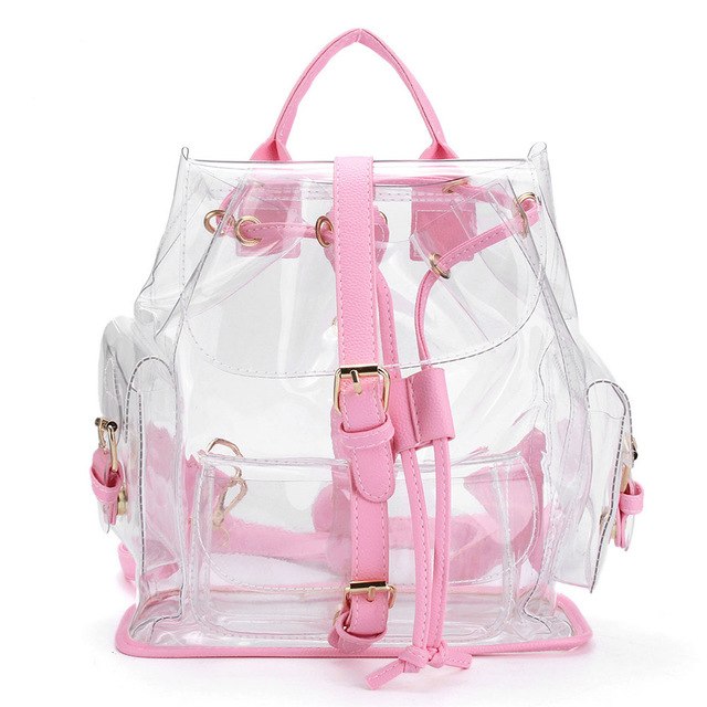 top brand Backpack Women Clear Plastic See Through