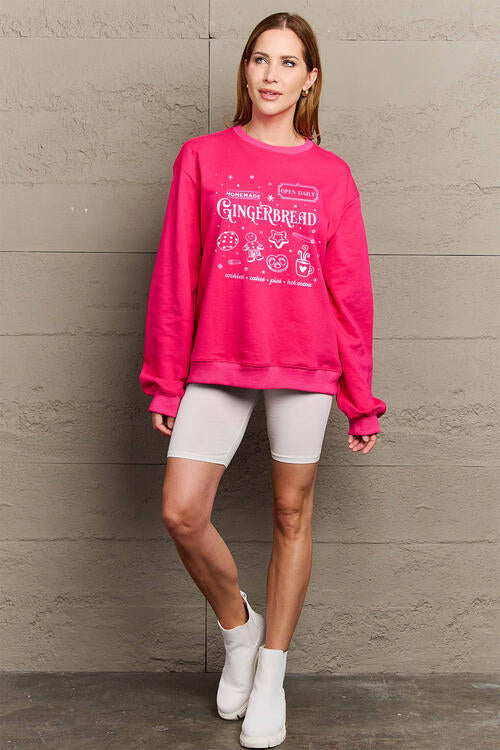 Simply Love Full Size GINGERBREAD Long Sleeve Sweatshirt